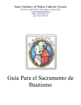 El Sacramento de Bautismo en San Antonio de Padua