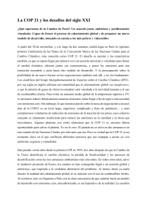 La COP 21 y los desaf&iacute;os del siglo XXI