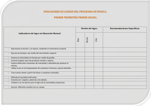 ejemplo de indicadores de logro música