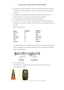 La expresión musical. Tema 5. SOLUCIONES.
