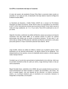 Con EPN, el crecimiento más bajo en 5 sexenios