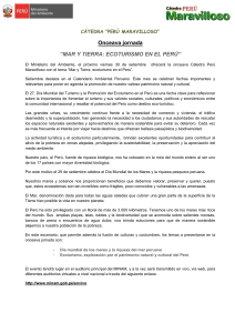 Tema general: &ldquo;MAR Y TIERRA: ECOTURISMO EN EL PER&Uacute;&rdquo;