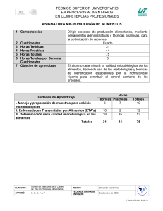 microbiolog&iacute;a de alimentos
