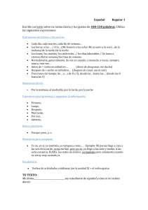 Escribir un texto sobre tu rutina diaria. Documento adjunto