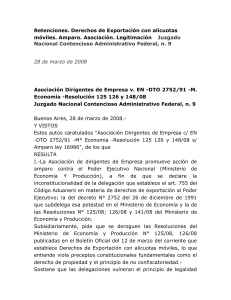 DTO 2752/91 -M. Economía -Resolución 125 126 y 148/08 Juzgado