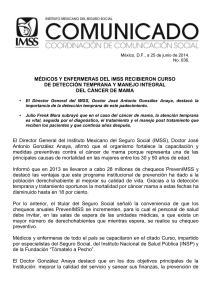 médicos y enfermeras del imss recibieron curso de detección