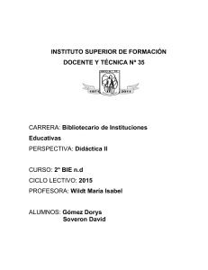 instituto superior de formación docente y técnica nº 35