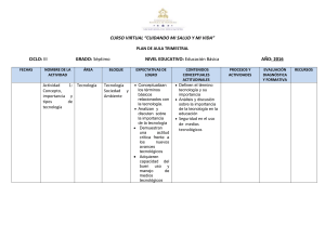 CURSO VIRTUAL “CUIDANDO MI SALUD Y MI VIDA” PLAN DE