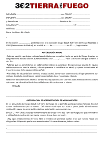 Autorizaci&oacute;n Anual - Grupo Scout 362, Tierra del Fuego