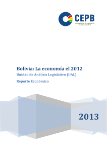 Bolivia: La economía el 2012