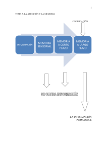 TEMA 5. LA ATENCIÓN Y LA MEMORIA CODIFICACIÓN
