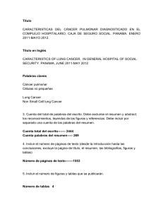 Titulo CARACTERISTICAS DEL CÁNCER PULMONAR