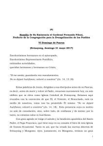 El texto completo de la homilía del Card. Filoni (en español)