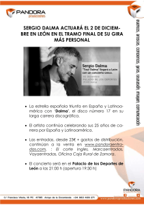 NdP SERGIO DALMA ACTUARÁ EN LEÓN EL PRÓXIMO 2 DE