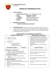 organización de los aprendizajes: aritmética