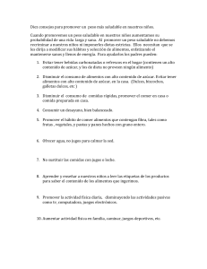 Diez consejos para promover un peso más