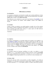 La Traduccion del Ingles al Español - Parte 3