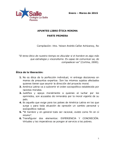 Enero – Marzo de 2015 APUNTES LIBRO ÉTICA MINIMA PARTE