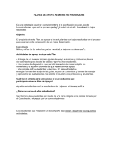PLANES DE APOYO ALUMNOS NO PROMOVIDOS Es una