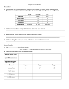 Isotopes Guided Practice Remember! Every element has a different