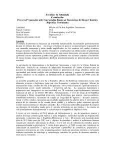 T&eacute;rminos de Referencia Coordinador Proyecto Preparaci&oacute;n ante