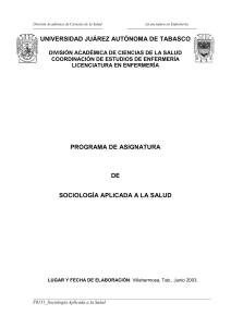 Sociología aplicada a la salud