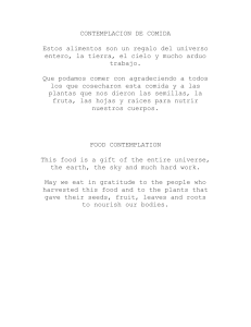 CONTEMPLACION DE COMIDA Estos alimentos son un regalo del