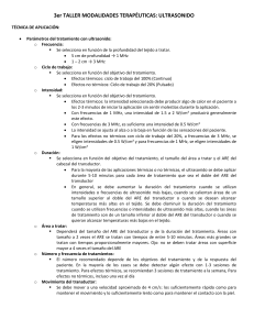 3erTALLERMODALIDADESTERAPUTICASULTRASONIDO