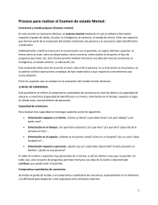 Proceso para realizar el Examen de estado Mental