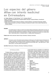 Las especies del género Allium con interés medicinal en Extremadura