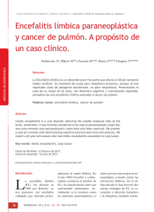 Encefalitis l&iacute;mbica paraneopl&aacute;stica y cancer de pulm&oacute;n. A prop&oacute;sito