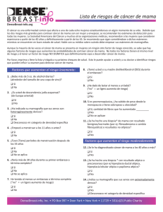 Lista de riesgos de cáncer de mama - DenseBreast