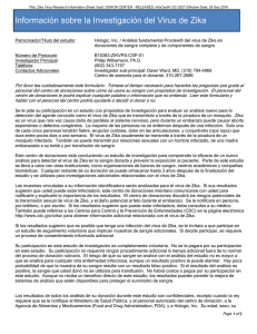 Información sobre la Investigación del Virus de Zika