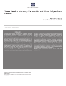 Revmédica - Cáncer Cérvico uterino y Vacunación anti Virus del