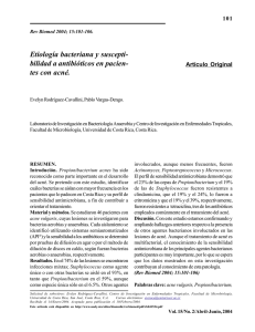 Etiología bacteriana y susceptibilidad a antibióticos en pacientes