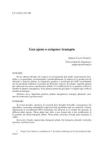 Gen ajeno o exógeno: transgén