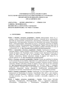 quimica biológica i - UNRC - Universidad Nacional de Río Cuarto