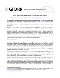GFDRR Fondo mundial para la reducción y la recuperación de los