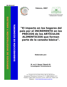 “El impacto en los hogares del país por el INCREMENTO en los