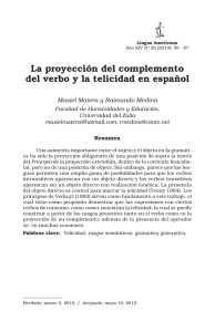 La proyección del complemento del verbo y la telicidad en español