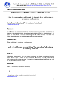 Falta de veracidad en publicidad. El ejemplo de la publicidad de