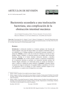 Bacteremia secundaria a una traslocación bacteriana, una