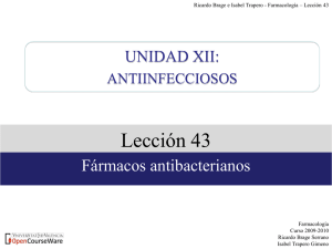 lección 43. fármacos antibacterianos - OCW-UV