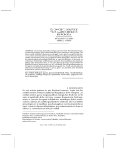 EL CONCEPTO DE ESPECIE Y LOS CAMBIOS TEÓRICOS EN