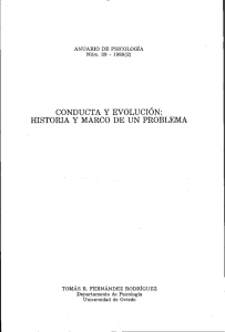 conducta y evolucion: historia y marco de un problema