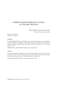 ESpIRITUALIDAD FEMENINA E ISLAM: LA VOZ DEL SILENCIO