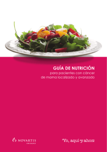 Guía de nutrición para pacientes con cáncer de mama