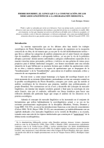 PIERRE BOURDIEU, EL LENGUAJE Y LA COMUNICACIÓN: DE