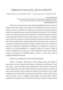 EMBRIONES CONGELADOS, ¿DELITO O DERECHO?