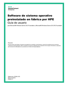 Software de sistema operativo preinstalado en fábrica por HPE Guía
